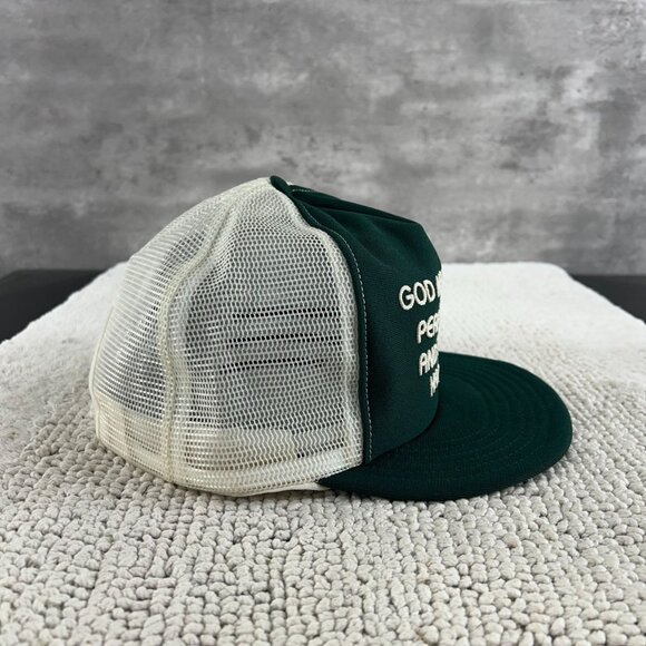 Vintage Funny Saying Mesh Snapback Trucker Hat OSFA Two Tone Cap Bald Guy - Picture 5 of 7